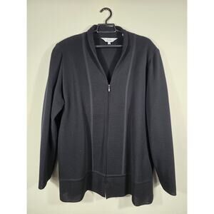 Exclusively MISOOK WOMEN Black Acrylic Zip Up Sweater Jacket Size 3X Career Plus